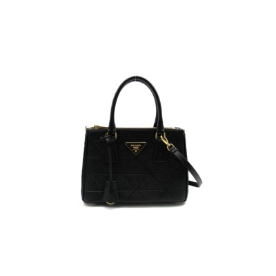 PRADA 2-WAY LEATHER SHOULDER BAG BLACK 4683561 (24*17*11.5cm)